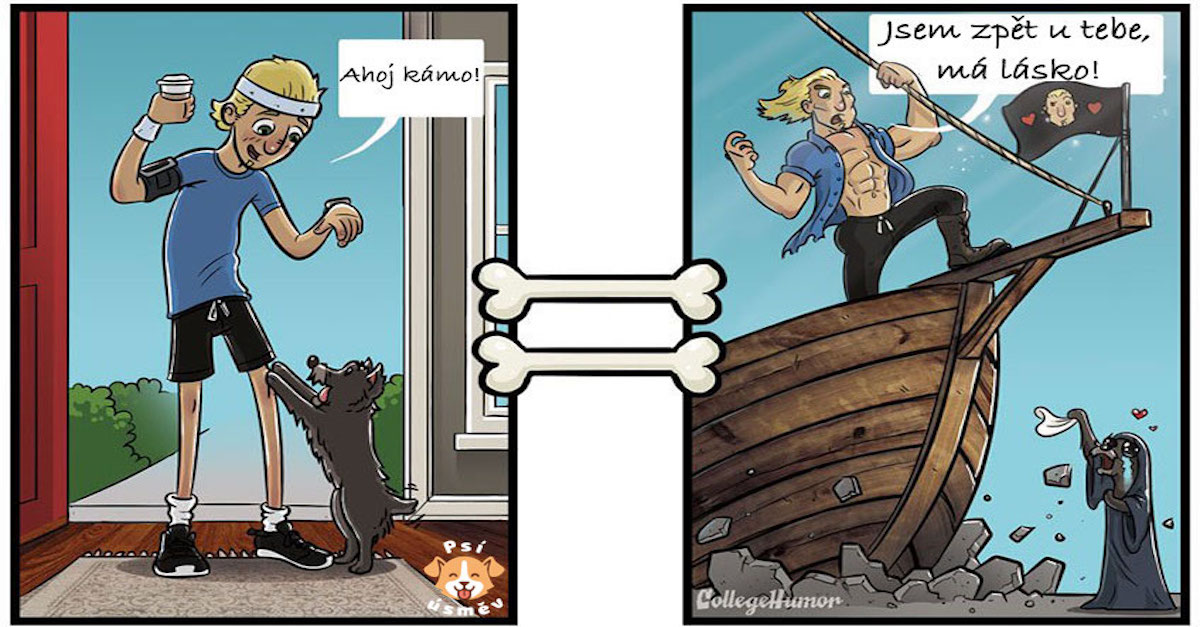 Jak psi vidí svět? (7 zábavných ilustrací)
