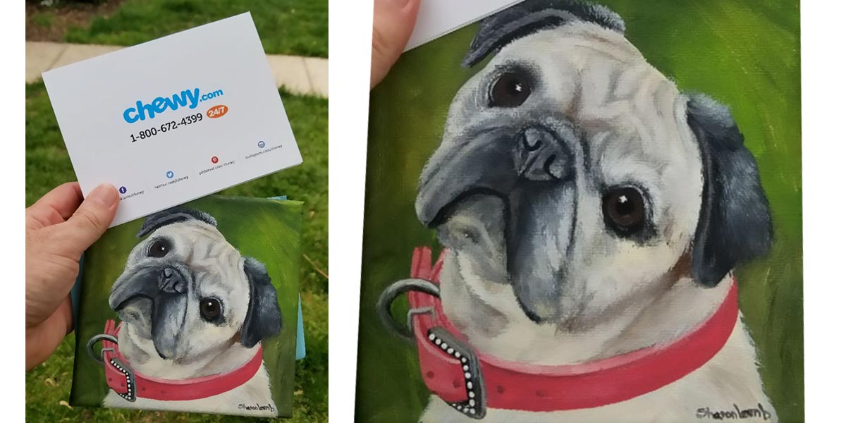 Muž požádal o vrácení platby za krmivo kvůli úmrtí svého psa, dostal olejomalbu se zprávou