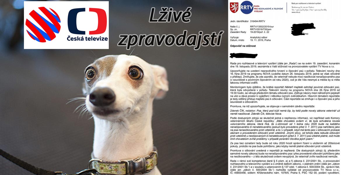 O povinném čipování chybně informovala Tv Nova a další média